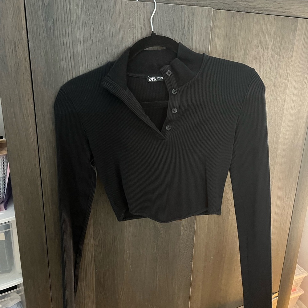 ZARA Ribbed Cropped Top